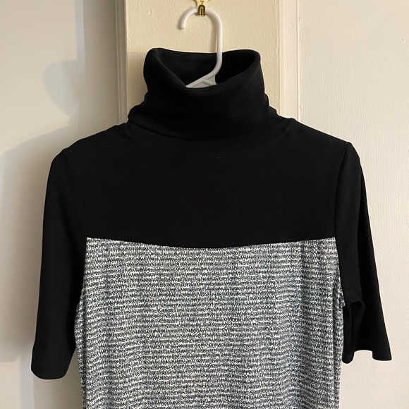 Féraud Mid Sleeve Turtle Neck Print Dress Knee-Length - Picture 2 of 13